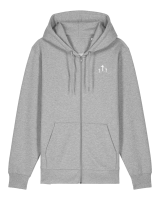 Unisex-Zip-Thru-Hoodie-Sweatshirt Heather Grey